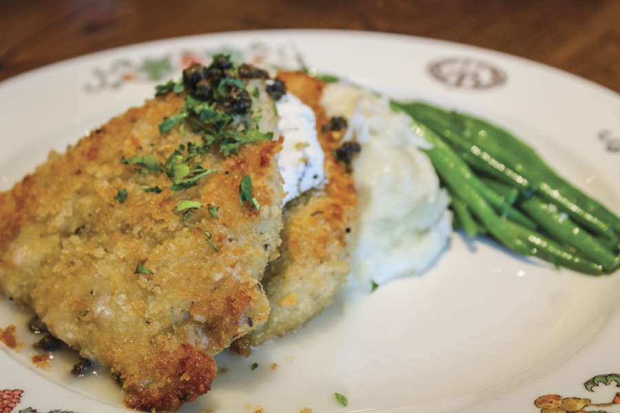 Parmesan Crusted Chicken • Our restaurants each have fabulous brunch menus Saturday and Sunday. • PWB serves brunch offerings seven days. • GVG and PWB serve breakfast seven days. • L32 in GSO is not open Mondays, but otherwise all of our restaurants are here for you seven days a week.